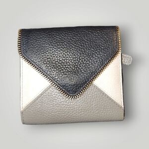 RFID bi fold gray black white colorblock wallet